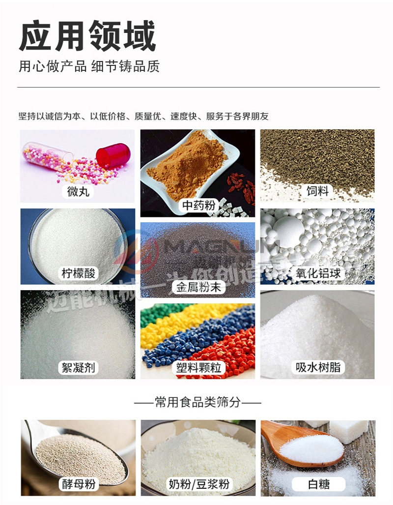 卡拉膠圓形搖擺篩應(yīng)用領(lǐng)域